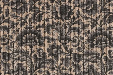 Donkergrijze stoffen - Ribcord stof - corduroy - lichte rek - digitaal bloemen - donkergrijs - 23030-970