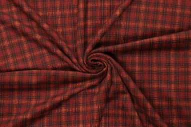 Texture dunkelbordeaux (2795-19) - Ribcord stof - corduroy - stretch - digitaal checks - rood - 23031-405