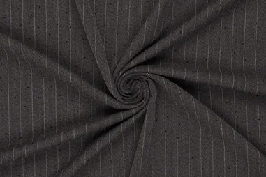 Donkergrijze stoffen - Stretch stof - herringbone - strepen en strass steentjes - donkergrijs - 23112-980