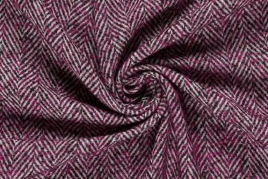 Katoen stof - poplin - bloemetjes - paars - 6972-013 - Polyester stof - jacquard - brushed - herringbone - paars - 33/26071-045