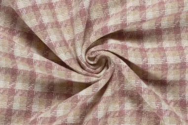 Geruite stoffen - Geruite stof - jacquard - brushed - oudroze - 33/26075-014