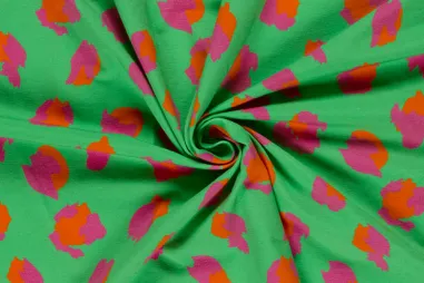 Groene stoffen - Tricot stof - digitaal panterprint - groen - 26816-025