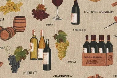 Quality - Deco stof - linnenlook - wine tasting - naturel - DL3117-191