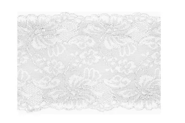 Band - Rekbaar kant 15 cm - wit - XLA13-550