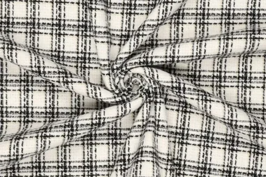 Witte stoffen - Geruite stof - wolmix - sjanel - wit - 22115-020