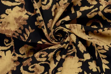 2027 - Viscose stof - twil - abstract - camel - 33/26059-053