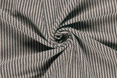 Polyester stoffen - Polyester stof - jacquard brushed - strepen - indigo - 33/26070-008