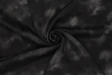 Zwarte stoffen - Satijn stof - velvet satin foil - blurry fantasie - zwart - 22409-998