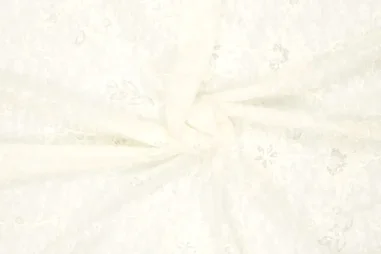 Kerststof - katoen poplin - folie kerststerren - gebroken wit - 20704-151 - Kant stof - sequins - bloemetjes - gebroken wit - 22734-020