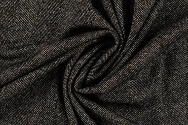Herringbone (visgraat) stoffen - Rayon stof - jacquard brushed - herringbone - donkerbruin - Q22924-580