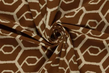 2027 - Tricot stof - punta di roma - abstract - bruin - 33/26041-055