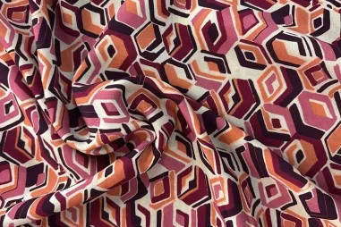 Bluse - Viscose stof - retro - multi - JT825
