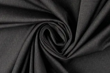 Zwarte stoffen - Tricot stof - punta di roma - glitter - zwart - 60290-069