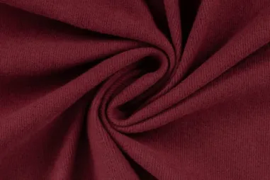 95% katoen, 5% elastan stoffen - Tricot stof - ribtricot - peachy effect - wijnrood - 4/K47144-190