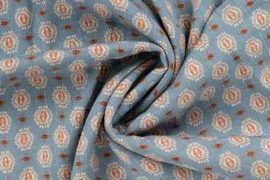 Blouse stoffen - Viscose stof - crincle lurex - dusty blue - 4/K48168-920