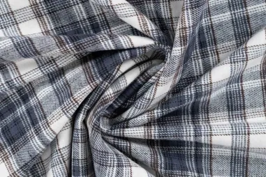 Overhemd - Flanel stof - yarn dyed - checks - ecru - 4/K48163-510