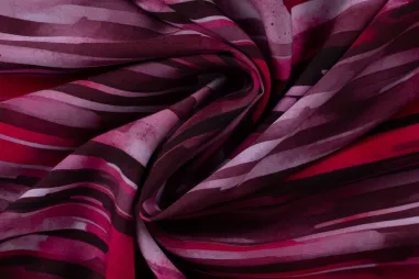 Gestreepte stoffen - Viscose stof - ecovero - twill - brush stripes - cyclaam - P28008-180