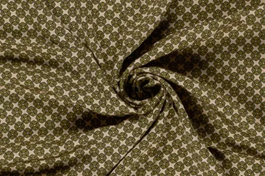 Kaki groene stoffen - Viscose stof - satijn - fantasie - kaki - 33/26014-027