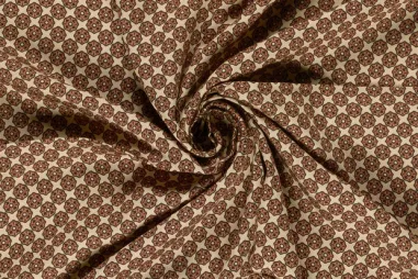 Fantasie - Viscose stof - satijn - fantasie - bruin - 33/26014-153