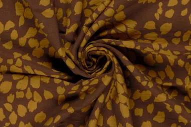 Okergele stoffen - Viscose stof - nylon crepe - fantasie - oker - 33/26020-034