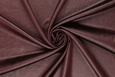 Nieuwe stoffen - Satijn stof - leatherlook - donker bordeauxrood - 22406-400