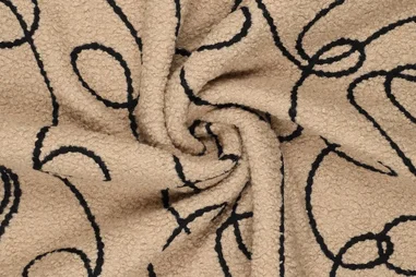 KnipIdee Stoffe - Embroidery stof - mantelstof - lana fantasia - naturel - 23072-098