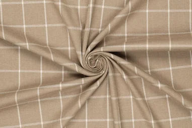 KnipIdee Stoffe - Polyester stof - mix - checks - naturel - 23228-178