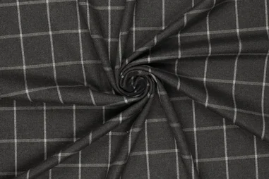 Karierter Stoff - Polyester stof - mix - checks - antracietgrijs - 23228-980