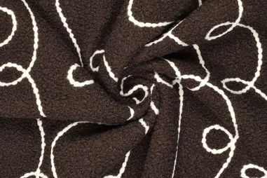 320gr/M² - Embroidery stof - bouclé mantelstof - lana fantasia - donkerbruin - 23072-100