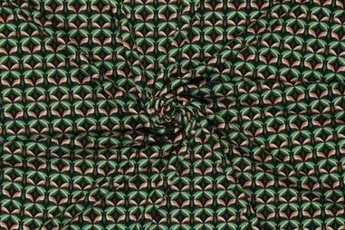 240gr/M² - Tricot stof - punta di roma - diamond stars - groen - 23019-307