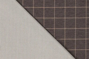 Gestreifte - Tricot stof - punta di roma - double face - ruiten en strepen - bruin - 23104-101