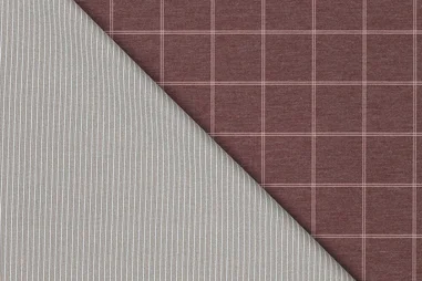 Gestreifte - Tricot stof - punta di roma - double face - ruiten en strepen - bruin - 23104-401