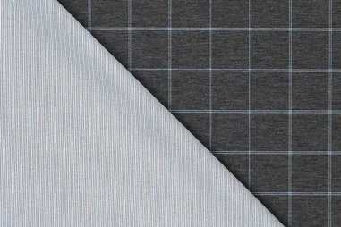 Gestreifte - Tricot stof - punta di roma - double face - ruiten en strepen - blauw - 23104-631