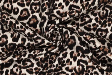 Polyester stof - Travel - bruin - 0851-105 - Polyester stof - jacquard - dierenprint - bruin - 23183-098