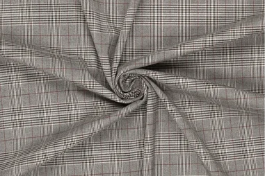 Karierter Stoff - Geruite stof - lichte rek - zwart - 23227-999