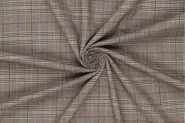 Wollen stof - Gekookte wol - taupe - 4578-054 - Geruite stof - lichte rek - bruin - 23227-100