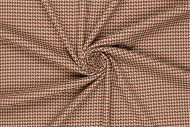 Rote Stoffe - Licht rekbare stof - pied de poule - rood - 23229-400