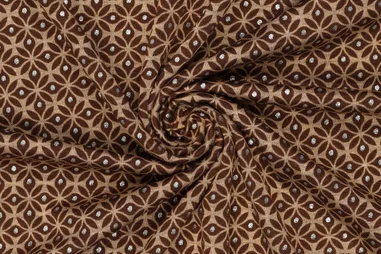 Neue Stoffe - Tricot stof - punta di roma - sparkle richia - bruin - 23244-103