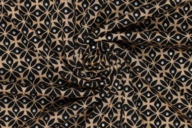 Neue Stoffe - Tricot stof - punta di roma - sparkle richia - zwart - 23244-996