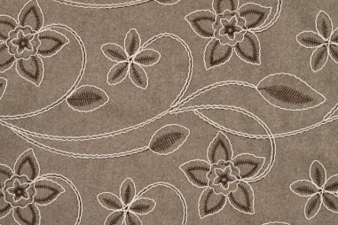 Neue Stoffe - Embroidery stof - bloemen - zand - Q22926-520