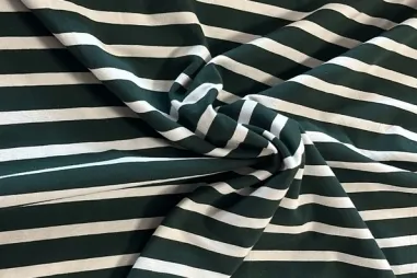 Nieuwe stoffen - Tricot stof - strepen - donkergroen - 412022-23