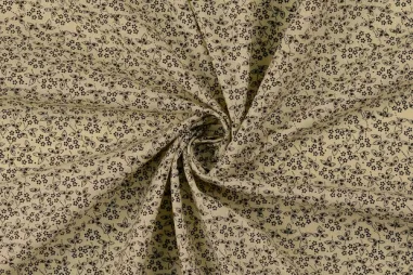 145gr/M² - Katoenen stof - poplin - bloemetjes - zwart - 60694-069