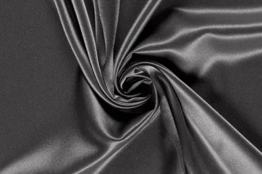 Satin - Satijn stof - velvet - donkergrijs - 33/26001-068
