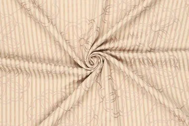 Polyester stof - mix - crinkle - mini strepen - naturel - 22663-098 - Embroidery stof - seersucker - bloemen - naturel - 23047-179