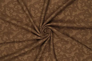 Tricot stof - punta di roma - abstract - bruin - 33/26041-055 - Viscose stof - belissi gucco - paisley - bruin - 23049-100