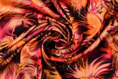 Viscose stoffen - Viscose stof - satijn - abstract - koraal - 26256-013
