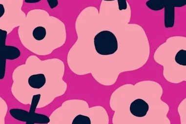 Schort - Canvas stof - bloemen - roze - 923414-40