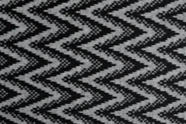 Strickstoffe - Gebreide stof - jacquard - zigzag - zwart - Q22934-690