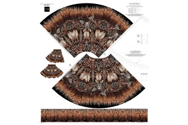 Tricot stof - digitaal bloemen - bruin - 22033-33 - Paneel stof - tricot paneel voor een rok - zebra safari - bruin - KN10011