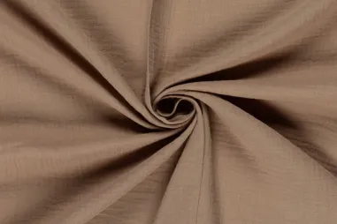Nieuwe stoffen - Mousseline stof - uni - donkerbeige - 3001-252